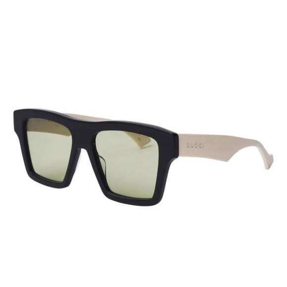 Gucci Black and Cream Square Sunglasses